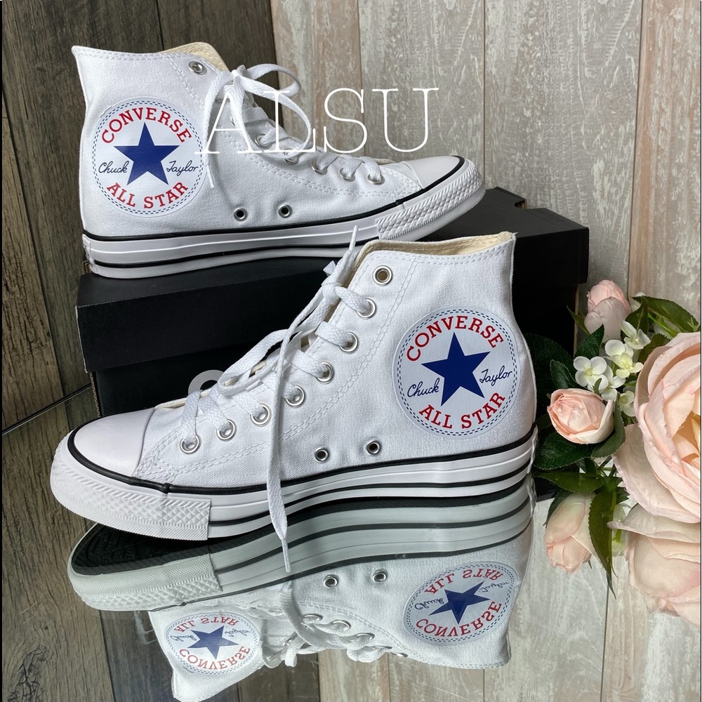 Converse Ctas HI Big Logo White Men’s Sneakers - Picture 6 of 6